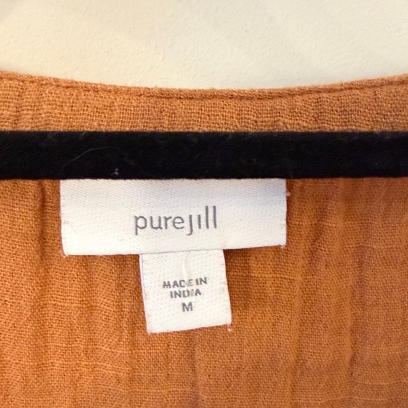 Women's J Jill Rust Brown Embroidered Top - Picture 2 of 8